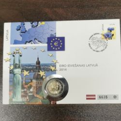 Numisbrief Lettland 2014 mit einer Kursmnze