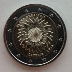 2 Euro Gedenkmnze Lettland 2023 Ukrainische Sonnenblume