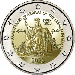 2 Euro Gedenkmnze Malta 2023  225. Jahrestag der Ankunft der Franzosen in Malta im Blister