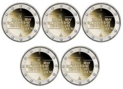5 x 2 Euro Gedenkmnzen BRD 2025  A D F G J Deutsche Einheit