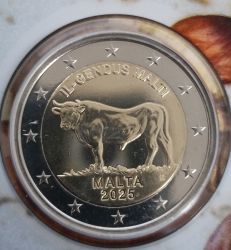 2 Euro Gedenkmnze Malta 2025 Ochse im Blister, weitere Bilder