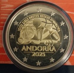 2 Euro Gedenkmnze Andorra 2025 in Polierter Platte 