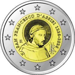 2 Euro Gedenkm�nze Italien 2026 Heiliger Assisi