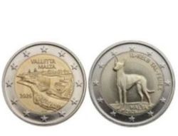 2 x 2 Euro Gedenkm�nzen Malta 2026 Valletta und Pharaonenhund Lose
