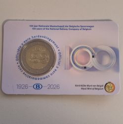 2 Euro Belgien 2026 Staatsbahnen in der Coin card unserer Wahl