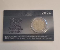 2 Euro Coin Card Griechenland 2026 Gedenkm�nze Akademie