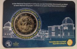 2 Euro Gedenkm�nze Belgien 2026 in der CC 50 Jahre Nationales Geographisches Institut, 200 Jahre K�nigliche Belgische Sternwarte