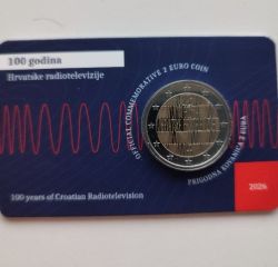 2 Euro Coin card Kroatien 2026 Rundfunk und Fernsehen