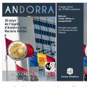 2 Euro Gedenkmünze Andorra 2023 30 Jahrestag Andorras  zu den Vereinten Nationen