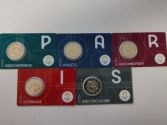 5 x 2 Euro Frankreich Olympische Spiele 2024 Notre Dame in Original Coin Cards